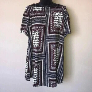 She + Sky Off The Shoulder Multicolor Short Sleeve Tunic/Dress Size S